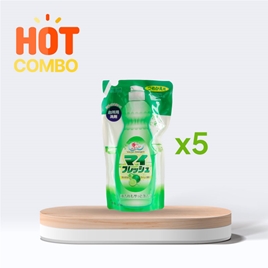 Combo siêu tiết kiêm 5 Túi Nước rửa chén trung tính hương chanh Rocket 500g