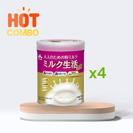 Combo siêu tiết kiệm 4 hộp TPBS: Sữa bột dinh dưỡng cho người lớn Morinaga Plus 300g