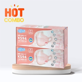 Combo siêu tiết kiệm mua 2 Khẩu trang Y tế Kim Sora KS94 4D 4 lớp (30 cái - Hồng)