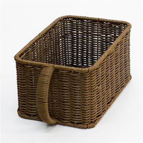 Khay đựng vật dụng giả mây có tay cầm 17.5x27cm 