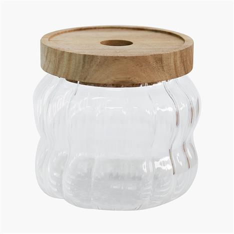 Hũ thủy tinh 350ml nắp gỗ