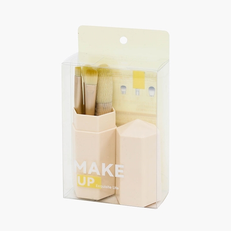 Bộ cọ trang điểm mini 5 món kèm hộp (màu beige)