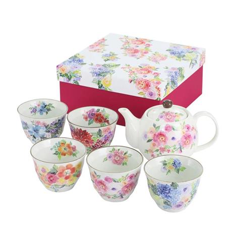 Bộ bình, ly gốm Nhật Bản, bộ bình trà (Hoa xuân)