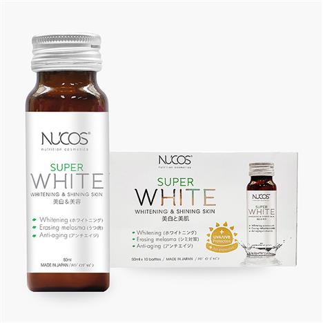 TPBVSK: Nước uống Nucos Super White Nhật Bản 50mlx10 chai, bổ sung Collagen, giảm nám, dưỡng da sáng đẹp