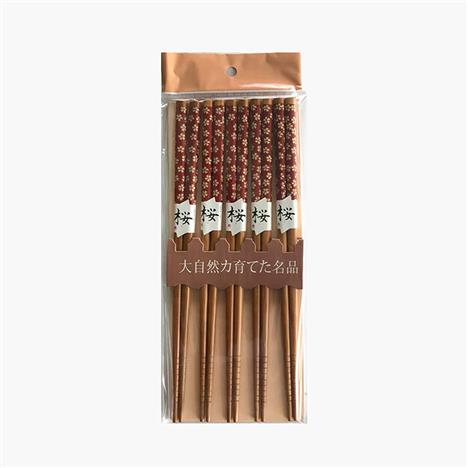 Đũa tre chống trượt Living 22.5cm (10 đôi) Hoa đỏ