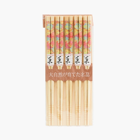 Đũa gỗ thiên nhiên đầu nhọn chống trượt Hana 22.5cm (5 đôi)