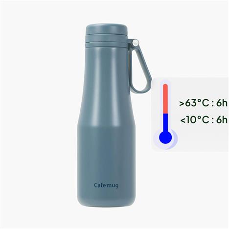 Bình giữ nhiệt nóng lạnh Pearl Metal 500ml có quai xách tiện mang đi (Xanh xám)