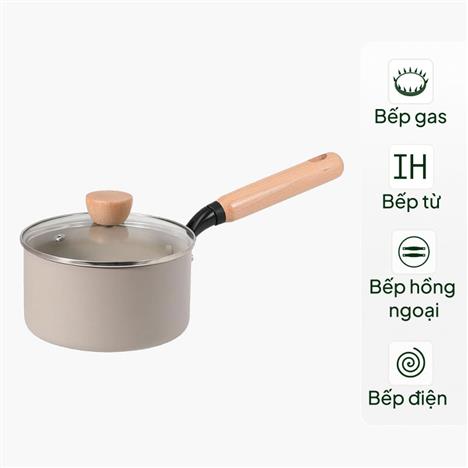 Quánh chống dính Pearl Metal 16cm kèm nắp kính, PFOA, PFOS Free, dùng được bếp từ