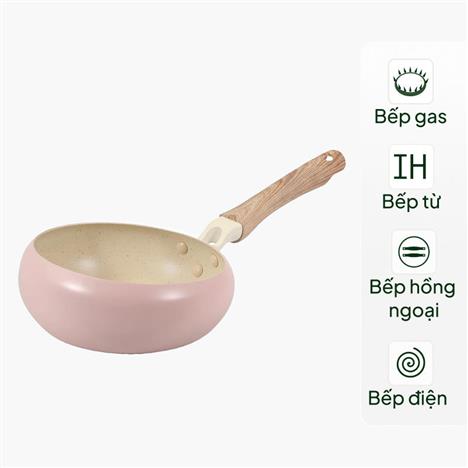Chảo chống dính đá hoa cương Pearl Metal 20cm, PFOA, PFOS Free, Sâu lòng, vành chảo ôm chống tràn
