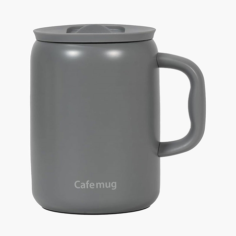 Ly inox giữ nhiệt Pearl Metal phủ gốm Ceramic cao cấp Cafe Mug 430ml (Xám)