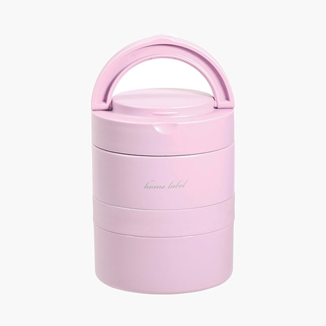 Bộ hộp cơm giữ nhiệt Pearl Metal 2 ngăn 700ml (Home Label - Hồng)