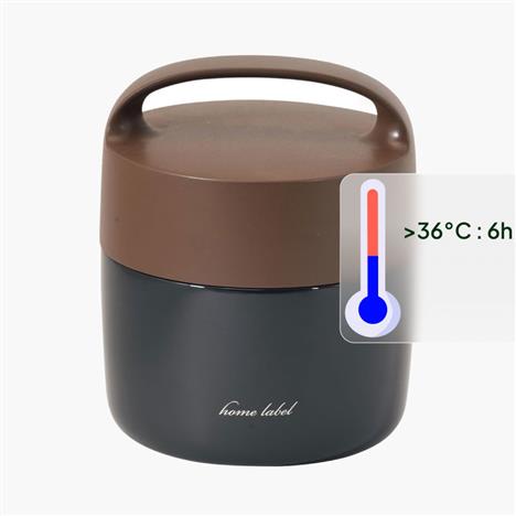 Bộ hộp cơm giữ nhiệt Pearl Metal 2 ngăn 1L (Home Label - Xanh Navy nâu)