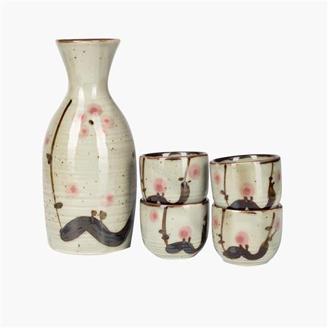 Bộ bình, ly sứ Nhật Bản dùng uống rượu, bộ bình rượu sake