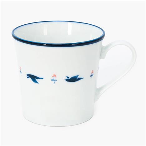 Ca, cốc, ly sứ Nhật Bản 300ml họa tiết chim vỗ cánh