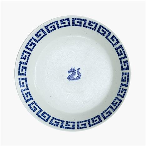 Đĩa sứ Nhật Bản 20.7cm, đĩa gốm sứ nông lòng, cạn lòng (Rồng sấm), dùng được lò vi sóng