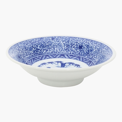 Đĩa sứ Nhật Bản 18.5cm, đĩa gốm sứ sâu lòng (Tùng Trúc Mai), dùng được lò vi sóng