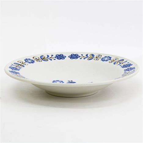 Đĩa sứ Nhật Bản 21.5cm, đĩa gốm sứ sâu lòng (Chim bồ câu), dùng được lò vi sóng