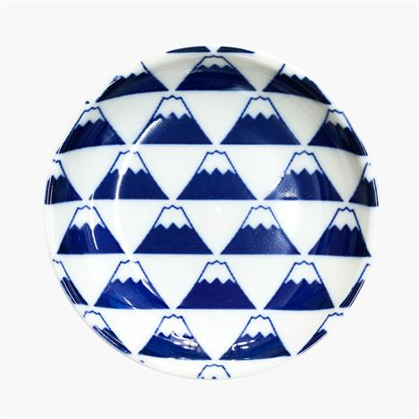 Đĩa sứ Nhật Bản 12.5cm, đĩa gốm sứ nông lòng, cạn lòng (Núi Phú Sĩ), dùng được lò vi sóng