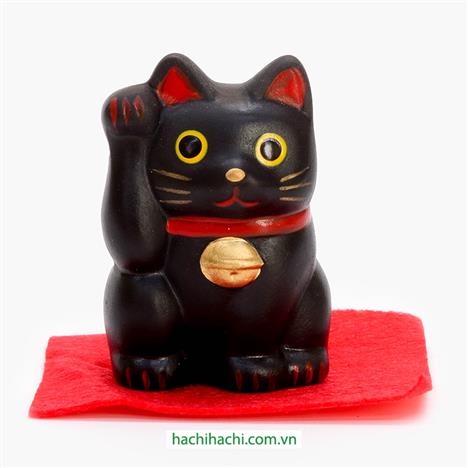 Mèo may mắn trang trí 5cm (đen)