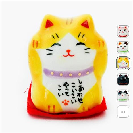 Mèo may mắn trang trí 2.5cm (Nhiều mẫu)-Giao mẫu ngẫu nhiên