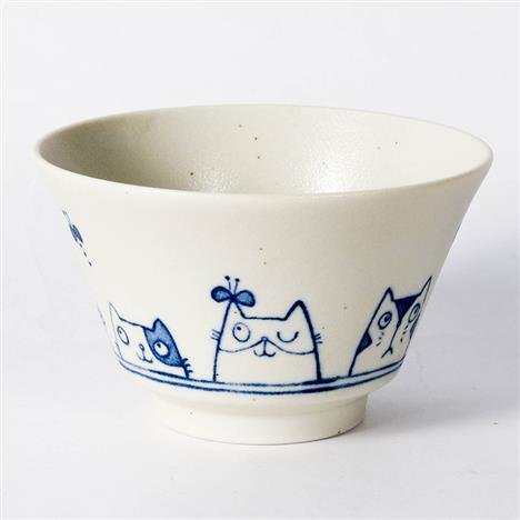 Chén bát sứ Nhật Bản, chén bát ăn cơm 11.4cm (Thế giới mèo), dùng được lò vi sóng