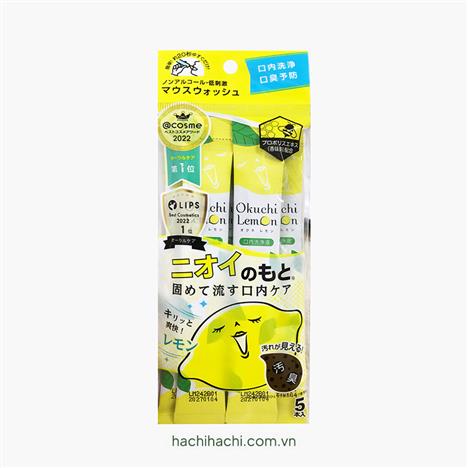 Nước súc miệng Okuchi Hương Chanh 11ml x 5 gói