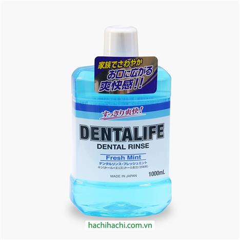 Nước súc miệng Nhật Bản Dentalife Animo 1000ml Hương bạc hà cực the mát, thơm miệng