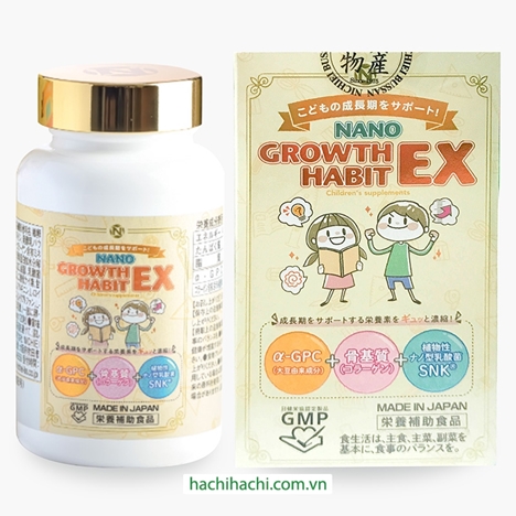 TPBVSK: Viên uống Nano Growth Habit Ex Nhật Bản 120 viên, hỗ trợ phát triển cơ thể trẻ giai đoạn tăng trưởng