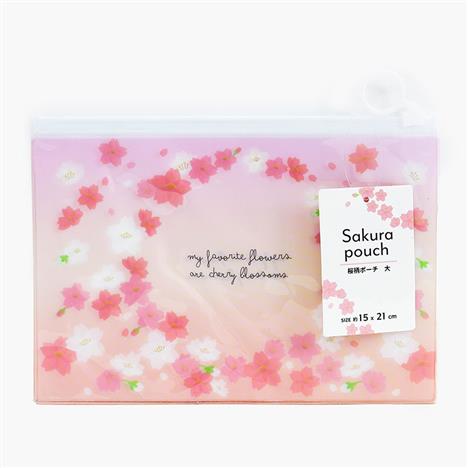 Túi đựng vật dụng họa tiết hoa anh đào Sakura 15x21cm 