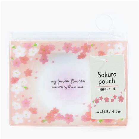 Túi đựng vật dụng họa tiết hoa anh đào Sakura 14.5x11.5cm 