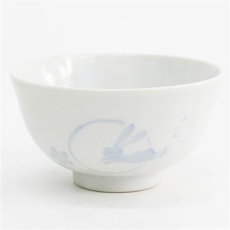 Chén bát sứ Nhật Bản, chén bát ăn cơm 11cm (Thỏ Sakura xanh), dùng được lò vi sóng