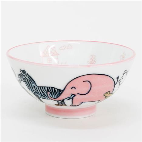 Chén bát sứ Nhật Bản, chén bát ăn cơm 11cm (Safari hồng), dùng được lò vi sóng