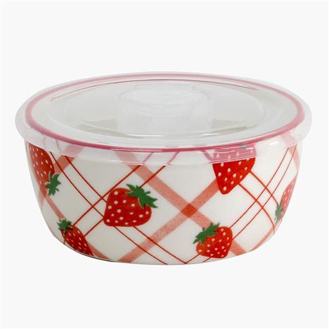 Hộp sứ đựng thức ăn 11cm (Hình dâu tây)