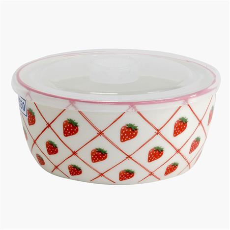 Hộp sứ đựng thức ăn 490ml (Hình dâu tây)