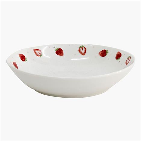 Đĩa sứ 19.5cm, Đĩa gốm sứ nông lòng, đĩa gốm sứ cạn lòng (Hình dâu tây)