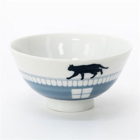 Chén bát sứ Nhật Bản, chén bát ăn cơm 11cm (Mèo đen), dùng được lò vi sóng, dùng được lò vi sóng