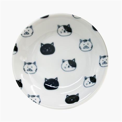 Đĩa sứ Nhật Bản 12cm, đĩa gốm sứ nông lòng, cạn lòng (hình mèo), dùng được lò vi sóng