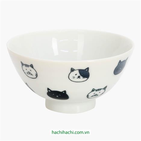 Chén bát sứ Nhật Bản, chén bát ăn cơm 11.2cm (Hình mèo), dùng được lò vi sóng