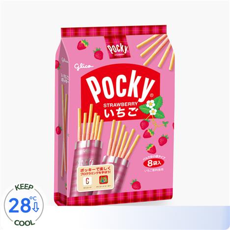 Bánh que Pocky dâu tây Nhật Bản 93.6g (11.7g x 8 gói)