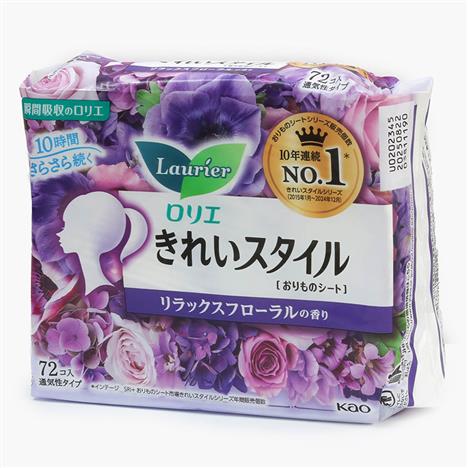 Băng vệ sinh hàng ngày Nhật Bản siêu mỏng Laurier 14cm 72 miếng Hương hoa thư giãn