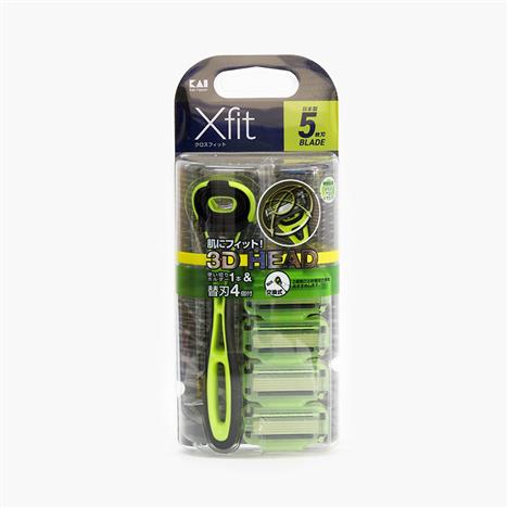 Dao cạo râu 5 lưỡi kép KAI (1 Cây và 4 Đầu Lưỡi XF5-4BS)