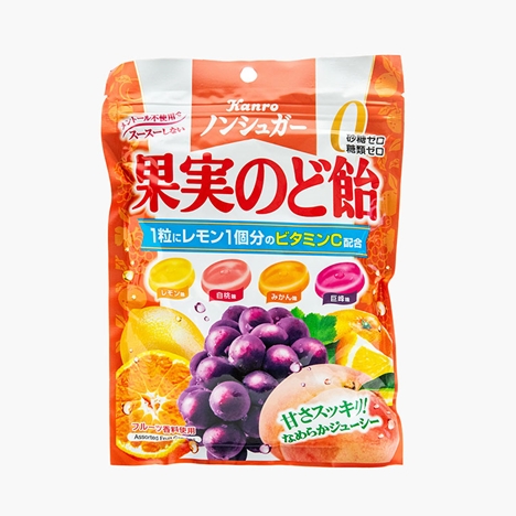 Kẹo ngậm không đường Nhật Bản Kanro vị trái cây 90g