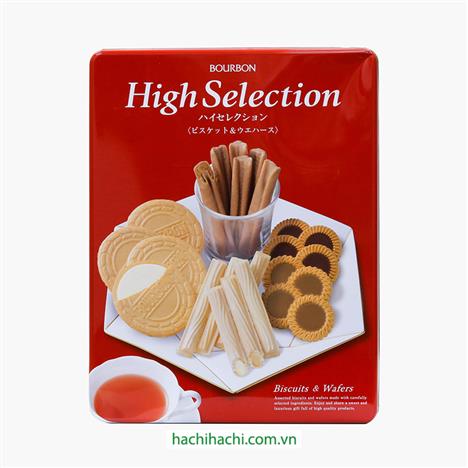 Bánh quy High Selection hộp thiếc 6 loại 333.2g (43 gói)