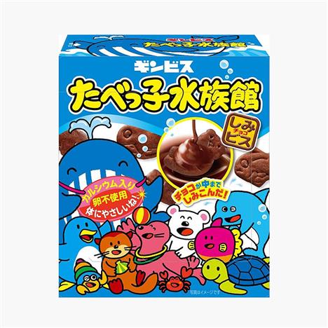 Bánh quy ăn dặm Ginbis hình sinh vật biển nhân socola đen 50g