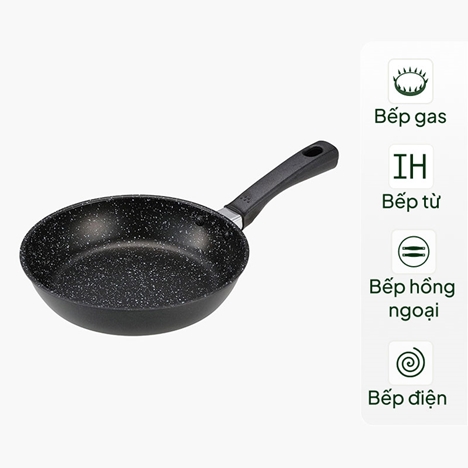 Chảo bếp chống dính đá hoa cương KAI, CHO KARUI IH FRYPAN - 20cm, DW5628, dùng được bếp từ
