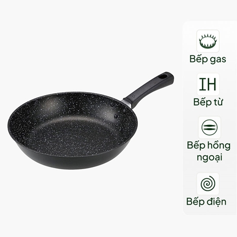 Chảo bếp chống dính đá hoa cương KAI, CHO KARUI IH FRYPAN - 26cm, DW5629, dùng được bếp từ