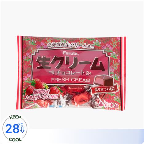 Kẹo viên Socola Furuta nhân kem dâu 124g