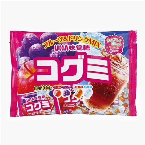 Kẹo dẻo UHA Kogumi hỗn hợp vị trái cây và nước giải khát tổng hợp 128g (16gx8 gói)