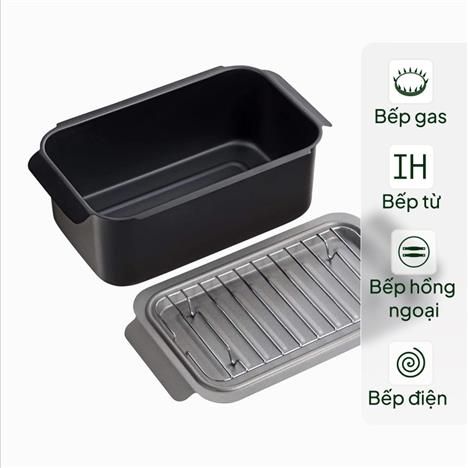 Nồi chiên ngập dầu 20x12cm (kèm lưới ráo dầu), dùng được bếp từ