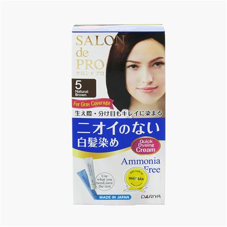 Kem nhuộm tóc bạc Nhật Bản không mùi Salon De Pro 5 Màu nâu tự nhiên